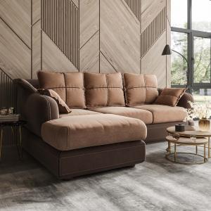 Диван угловой левый Неаполь Tesoro темно-коричневый (эз) / Chiaro 4