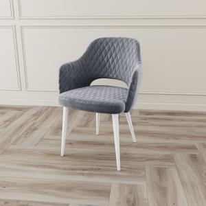 Стул с подлокотниками Вильям Ромб Белый / Barkhat-M 27