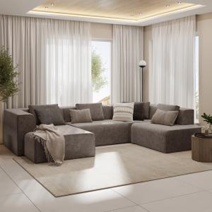 Диван угловой П-образный правый Сольер Lambre 04 Вариант 1