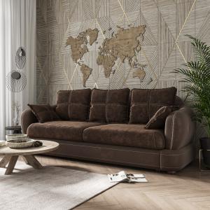 Диван 3-х местный Неаполь Tesoro темно-коричневый (эз) / Feleсita Chocolate 10
