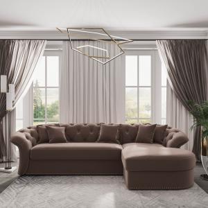 Диван угловой правый Гермес Velutto 22