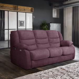 Диван 3-местный электро-реклайнер Ридберг Лаки сиреневый