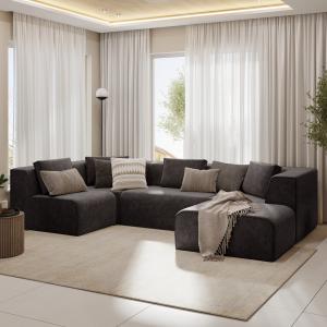 Диван угловой П-образный правый Сольер Lambre 04 Вариант 2