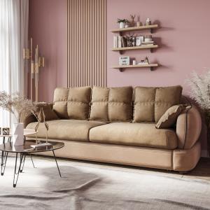 Диван 3-х местный Неаполь Tesoro латте (эз) / Felicita Light brown 11 Диван 3-х местный Неаполь Tesoro латте (эз) / Felicita Light brown 11