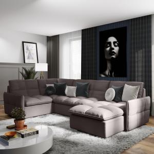 Модульный угловой диван Сидней с оттоманкой и креслом Tesla 06 Модульный угловой диван Сидней с оттоманкой и креслом Tesla 06