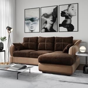 Диван угловой правый Неаполь Tesoro латте (эз) / Feleсita Chocolate 10 Диван угловой правый Неаполь Tesoro латте (эз) / Feleсita Chocolate 10