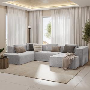 Диван угловой П-образный левый Сольер Lambre 05 Вариант 1