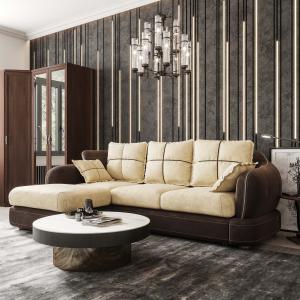 Диван угловой левый Неаполь Tesoro темно-коричневый (эз) / Feleсita White cream 01