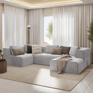 Диван угловой П-образный правый Сольер Lambre 05 Вариант 2