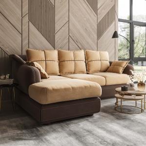 Диван угловой левый Неаполь Tesoro темно-коричневый (эз) / Chiaro 1 Диван угловой левый Неаполь Tesoro темно-коричневый (эз) / Chiaro 1