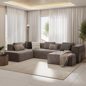 Диван угловой П-образный левый Сольер Lambre 04 Вариант 1