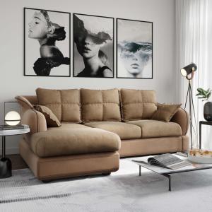 Диван угловой левый Неаполь Tesoro латте (эз) / Felicita Light brown 11