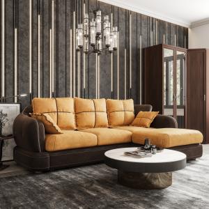 Диван угловой правый Неаполь Tesoro темно-коричневый (эз) / Feleсita Camel 5