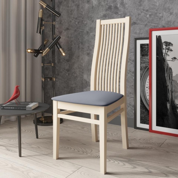 Стул Марио 044 Эмаль слоновая кость / Velutto 32