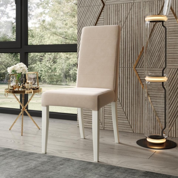 Стул Вера 03 Эмаль белая / Velutto 04