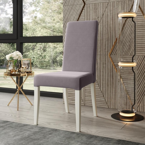 Стул Вера 03 Эмаль белая / Velutto 08