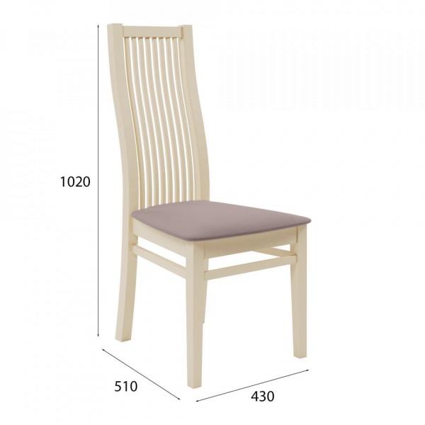 Стул Марио 044 Эмаль слоновая кость / Velutto 06