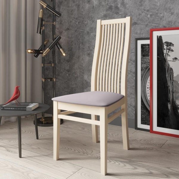 Стул Марио 044 Эмаль слоновая кость / Velutto 08