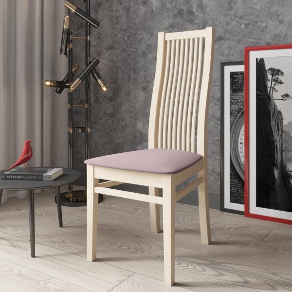 Стул Марио 044 Эмаль слоновая кость / Velutto 22