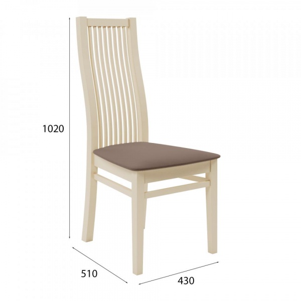 Стул Марио 044 Эмаль слоновая кость / Velutto 23