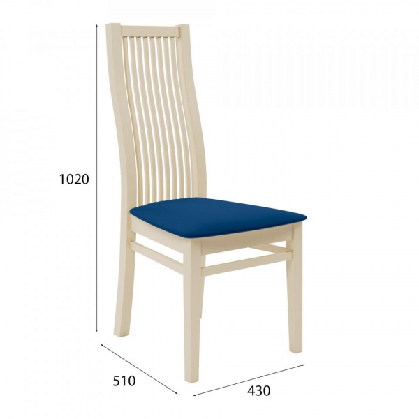 Стул Марио 044 Эмаль слоновая кость / Velutto 26