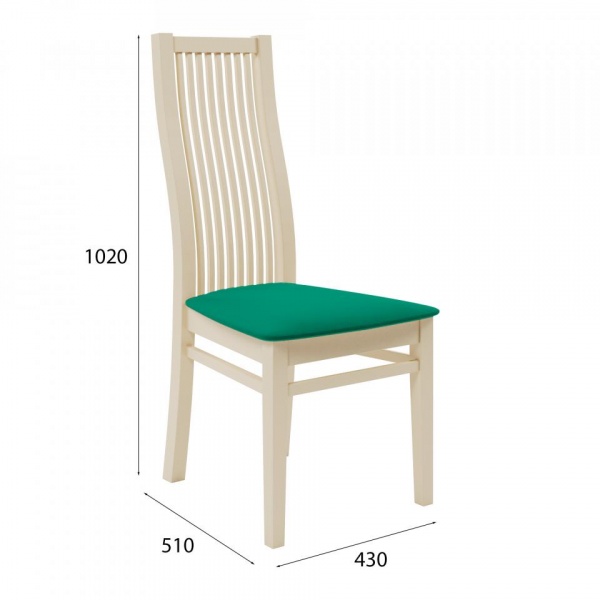 Стул Марио 044 Эмаль слоновая кость / Velutto 33