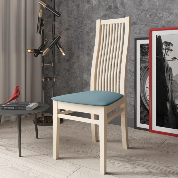 Стул Марио 044 Эмаль слоновая кость / Velutto 53