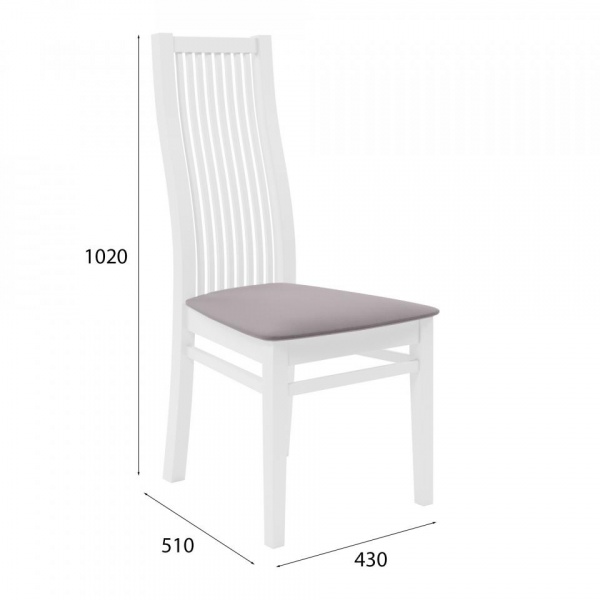 Стул Марио 044 Эмаль белая / Velutto 08