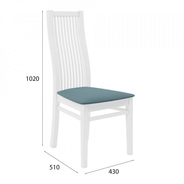 Стул Марио 044 Эмаль белая / Velutto 53