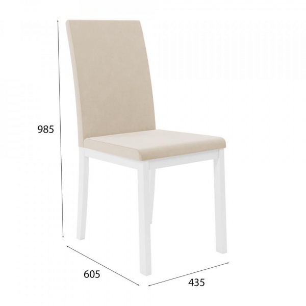 Стул Сканди Эмаль белая / Velutto 04