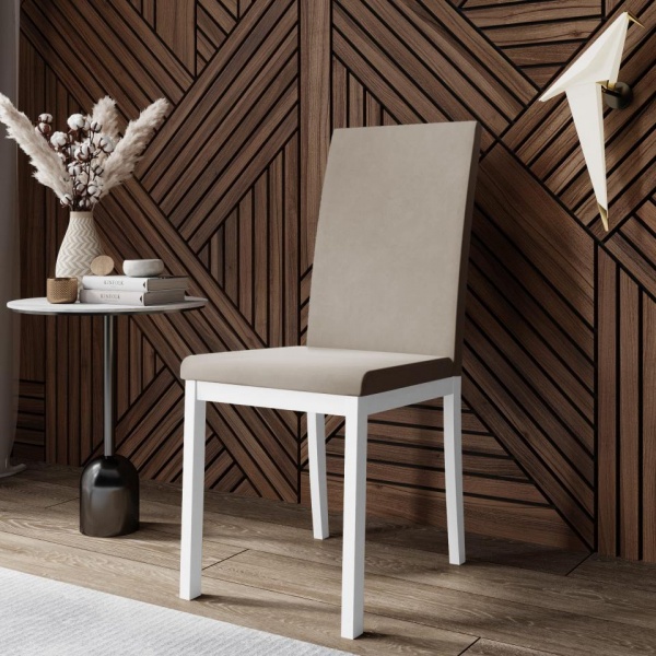 Стул Сканди Эмаль белая / Velutto 08