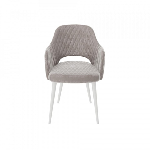 Стул с подлокотниками Вильям Ромб Белый / Barkhat-M 25
