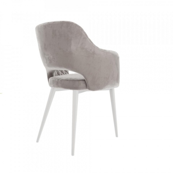 Стул с подлокотниками Вильям Ромб Белый / Barkhat-M 25