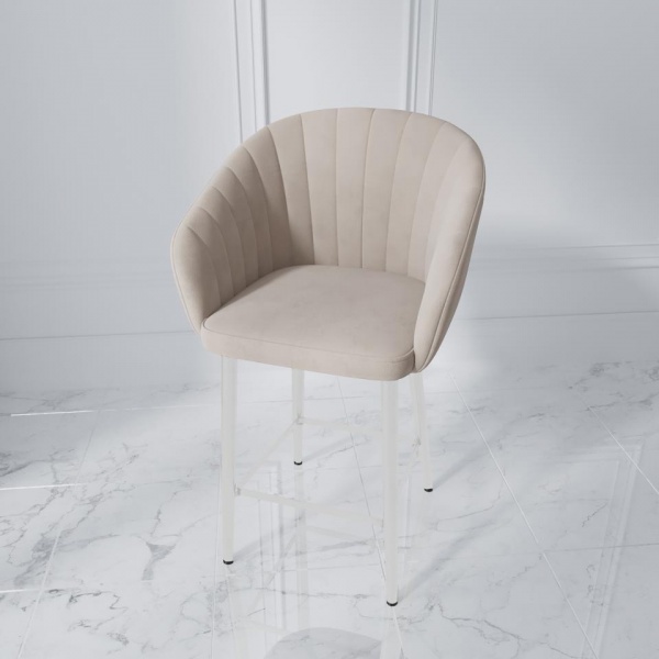 Стул полубарный Микки Белый / Velutto 04