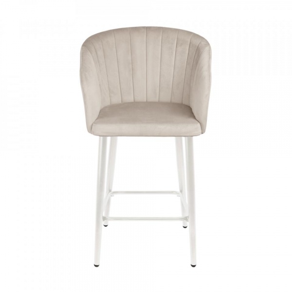 Стул полубарный Микки Белый / Velutto 04