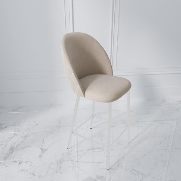 Стул полубарный Дэни Белый / Velutto 04