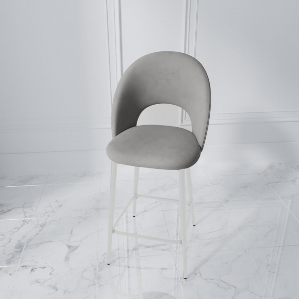 Стул полубарный Тоби Белый / Velutto 52