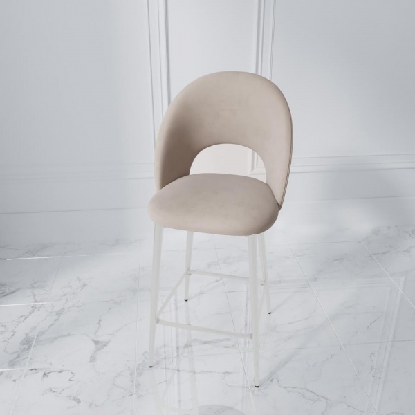 Стул полубарный Тоби Белый / Velutto 04