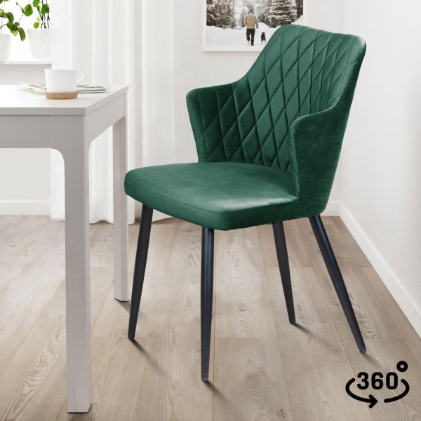 Стул поворотный Хант Ромб 360° Чёрный / Barkhat-M 19