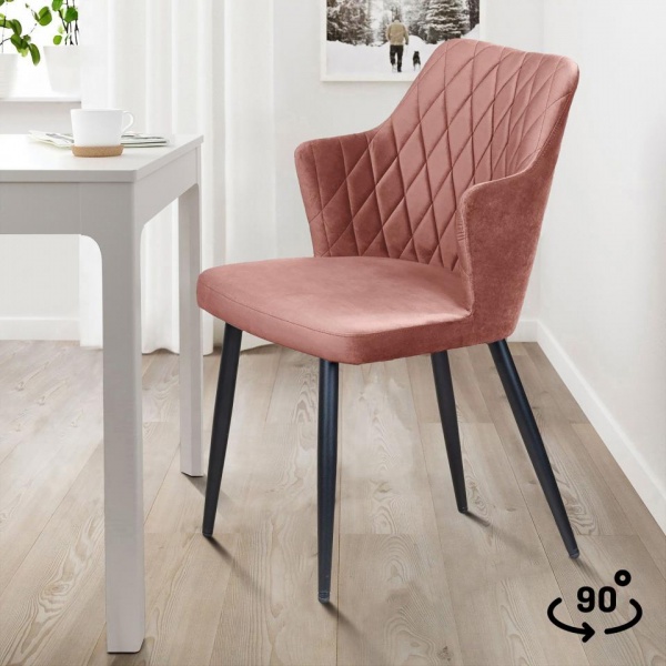 Стул поворотный Хант Ромб 90° Чёрный / Barkhat-M 15