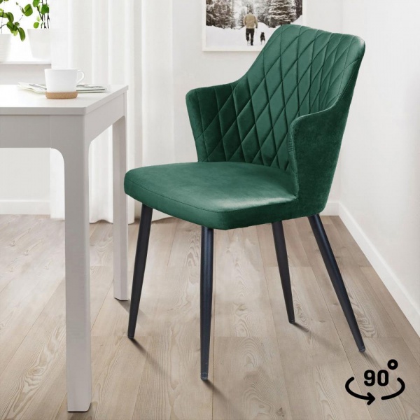 Стул поворотный Хант Ромб 90° Чёрный / Barkhat-M 19