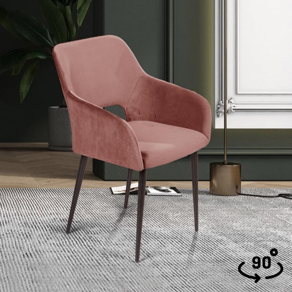 Стул поворотный Чарли 90° Чёрный / Barkhat-M 15