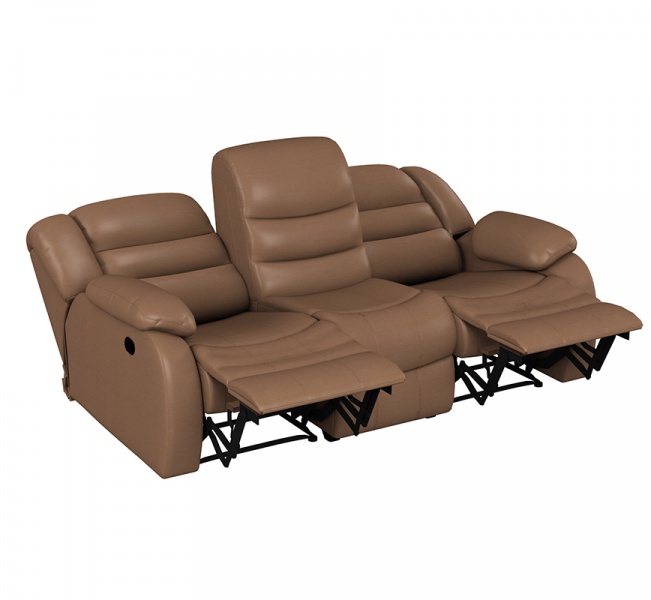 Диван 3-местный с двумя механизмами «Реклайнер» Ридберг Ла скала карамельный