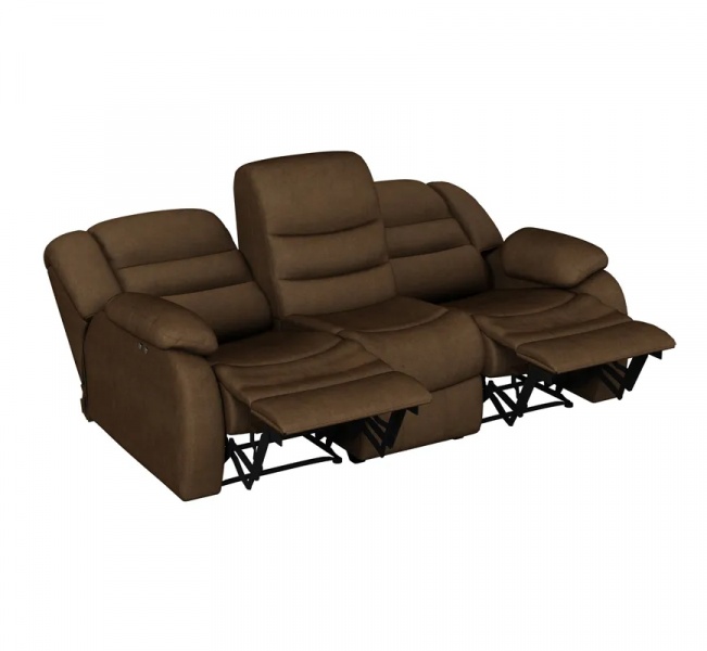 Диван 3-местный электро-реклайнер Ридберг Лаки коричневый