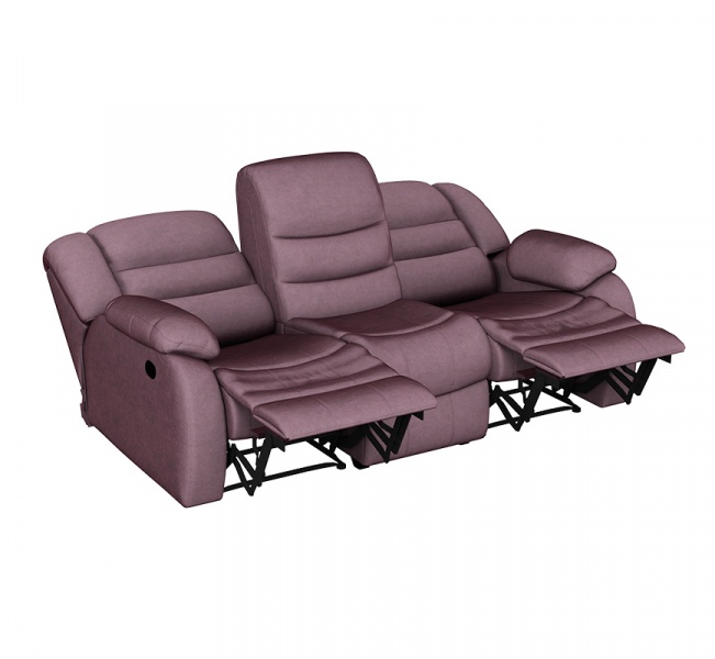Диван 3-местный с двумя механизмами «Реклайнер» Ридберг Лаки сиреневый