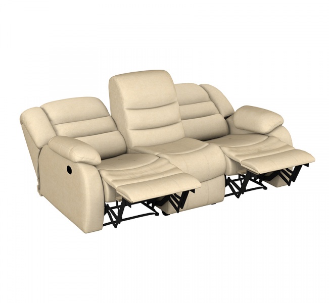 Диван 3-местный с двумя механизмами «Реклайнер» Ридберг Лаки светло-бежевый