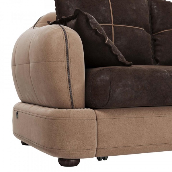 Диван 3-х местный Неаполь Tesoro латте (эз) / Feleсita Chocolate 10