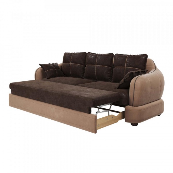 Диван 3-х местный Неаполь Tesoro латте (эз) / Feleсita Chocolate 10