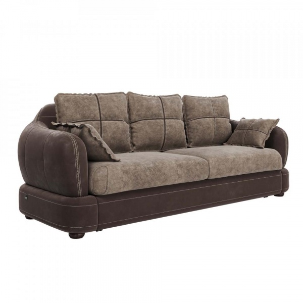 Диван 3-х местный Неаполь Tesoro темно-коричневый (эз) / Feleсita Taupe 13