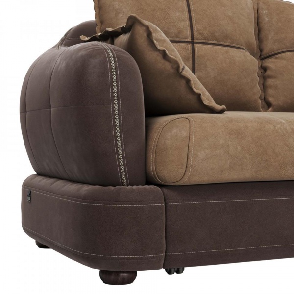 Диван 3-х местный Неаполь Tesoro темно-коричневый (эз) / Felicita Light brown 11